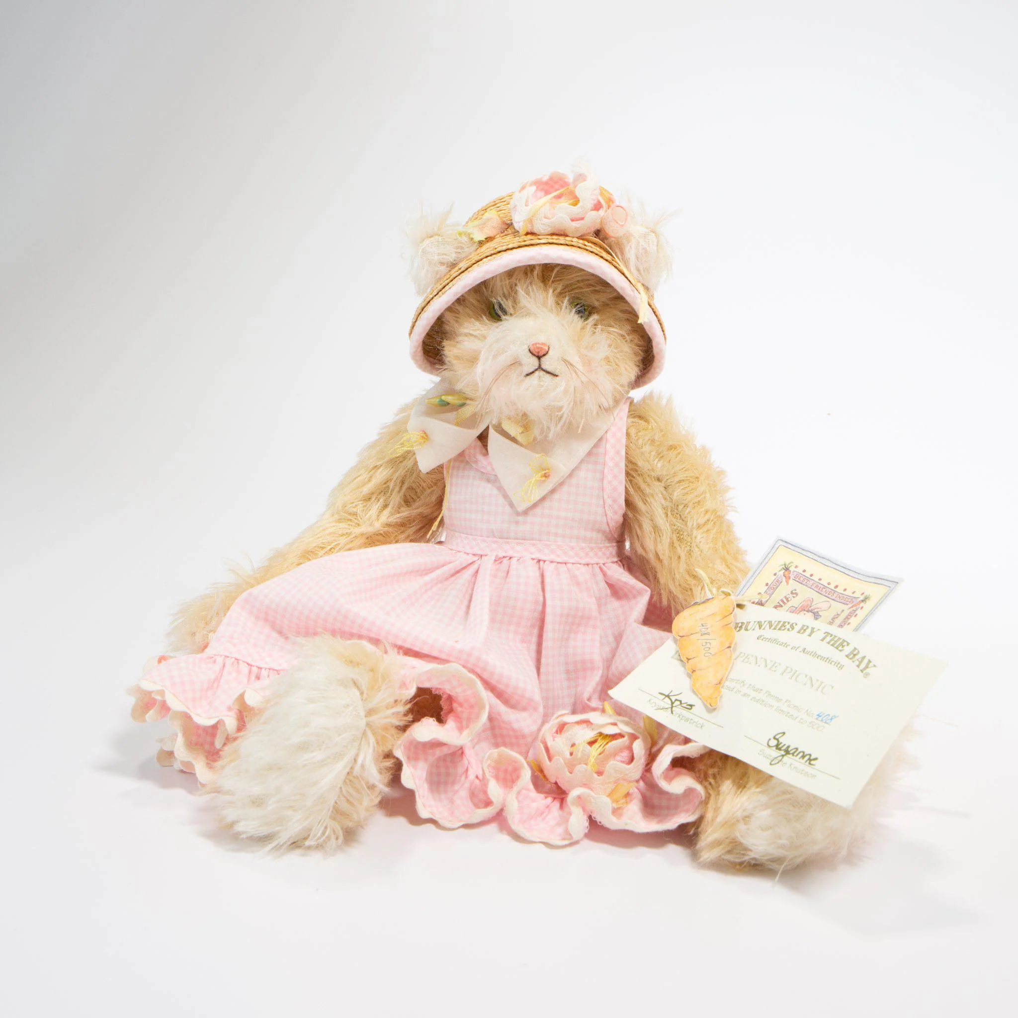 RETIRED - Hutch Studio Original - Penne Picnic Kitty Cat - One of A Kind