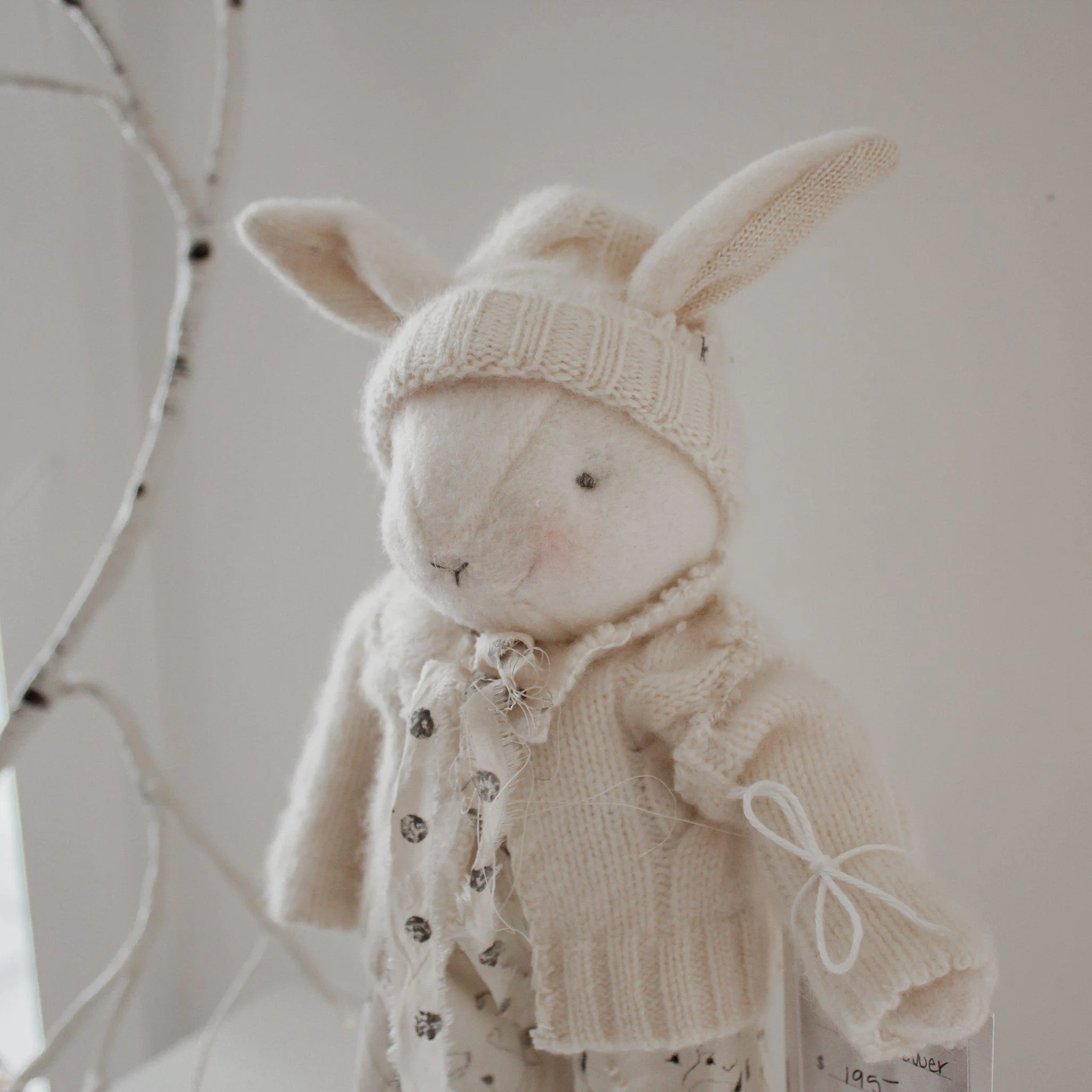 RETIRED - Hutch Studio Original - Wild Wildflower Bunny - One of A Kind - Image 3