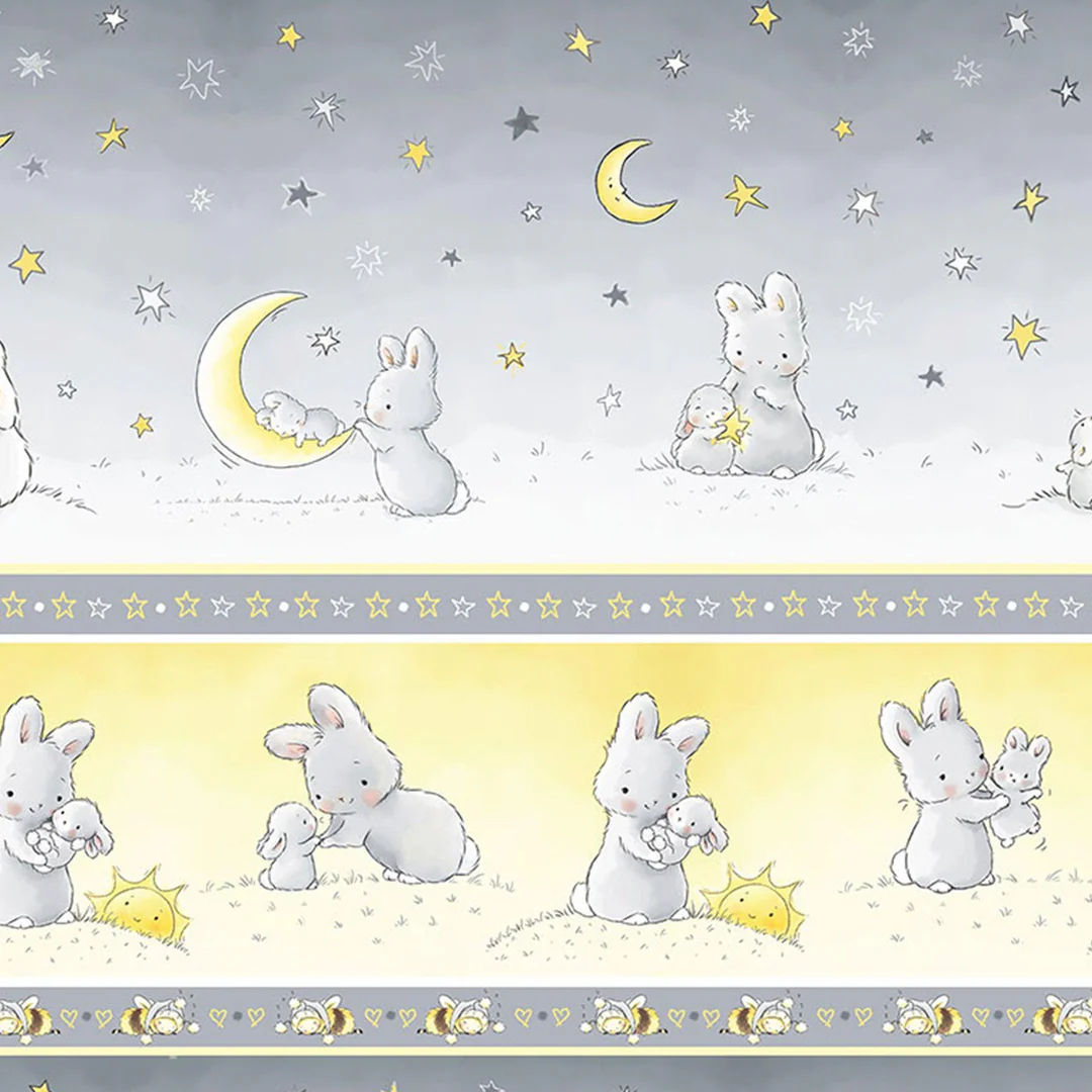 RETIRED - Fabric - Bloom Little Star Collection - 11" Bunny Stripe - 1/4 yard