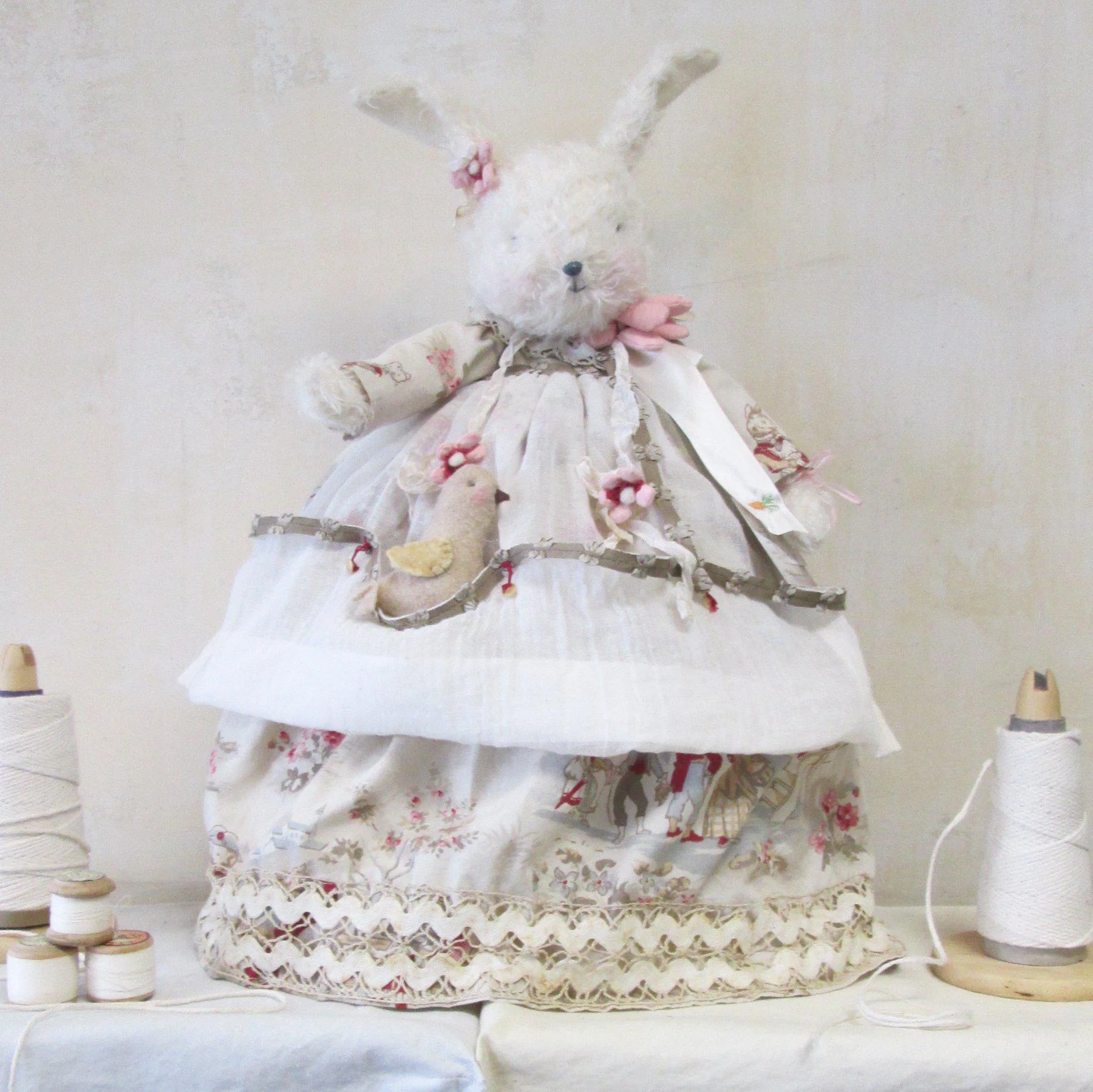 RETIRED - Hutch Studio - Charity Chick-A-Dee - One Of A Kind Bunny