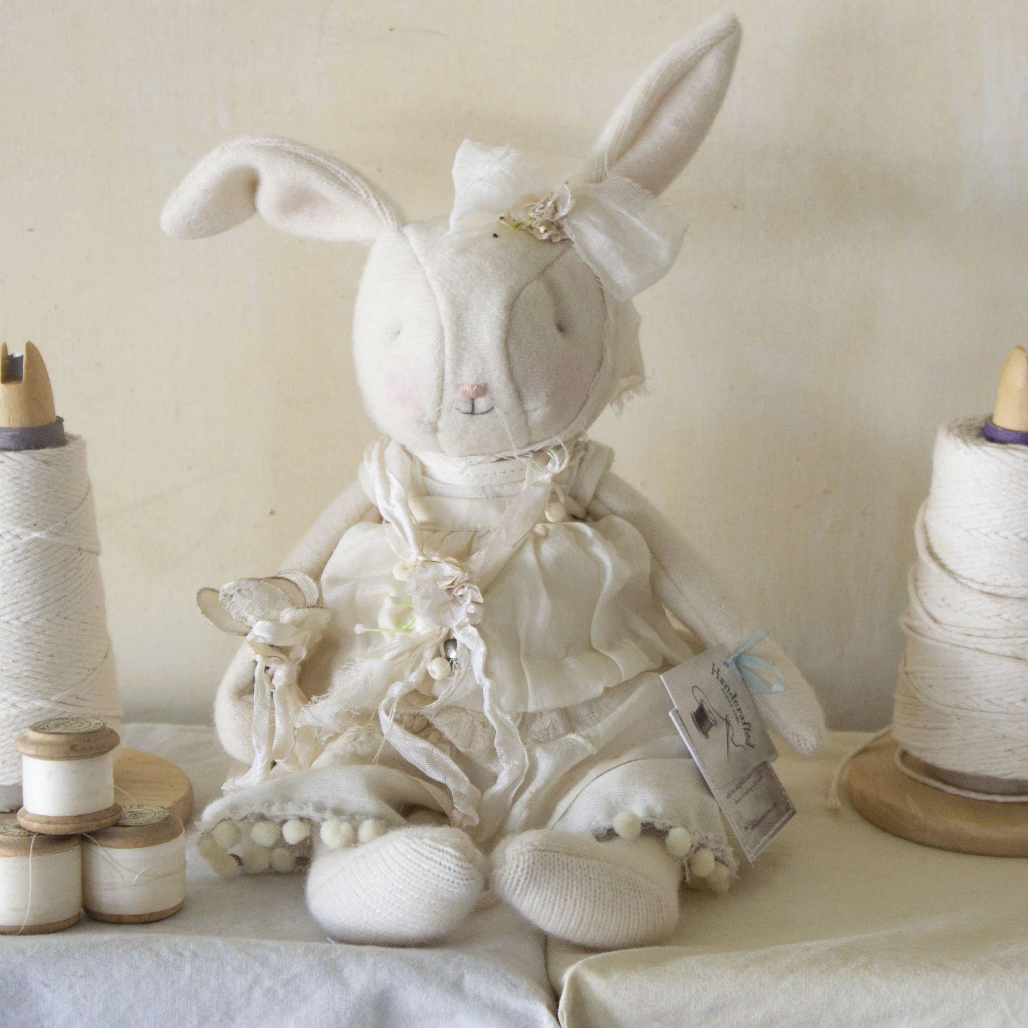RETIRED - Hutch Studio - Lil Pom Pom - One Of A Kind Bunny