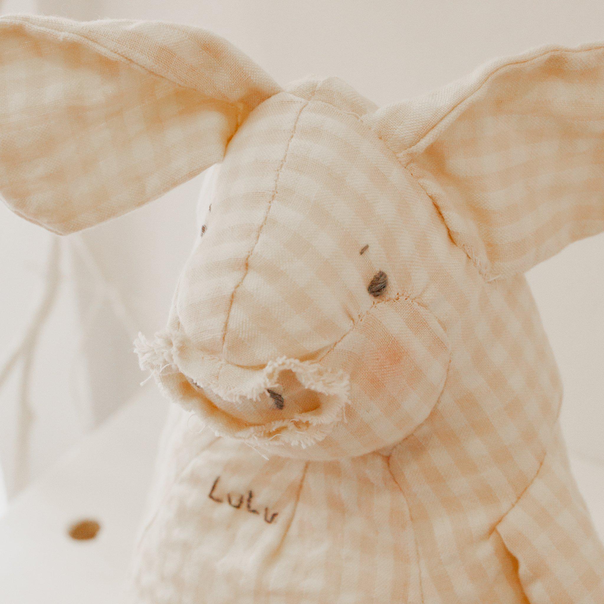 RETIRED - Hutch Studio - Lulu Gingham - One of a Kind Pig - Image 2