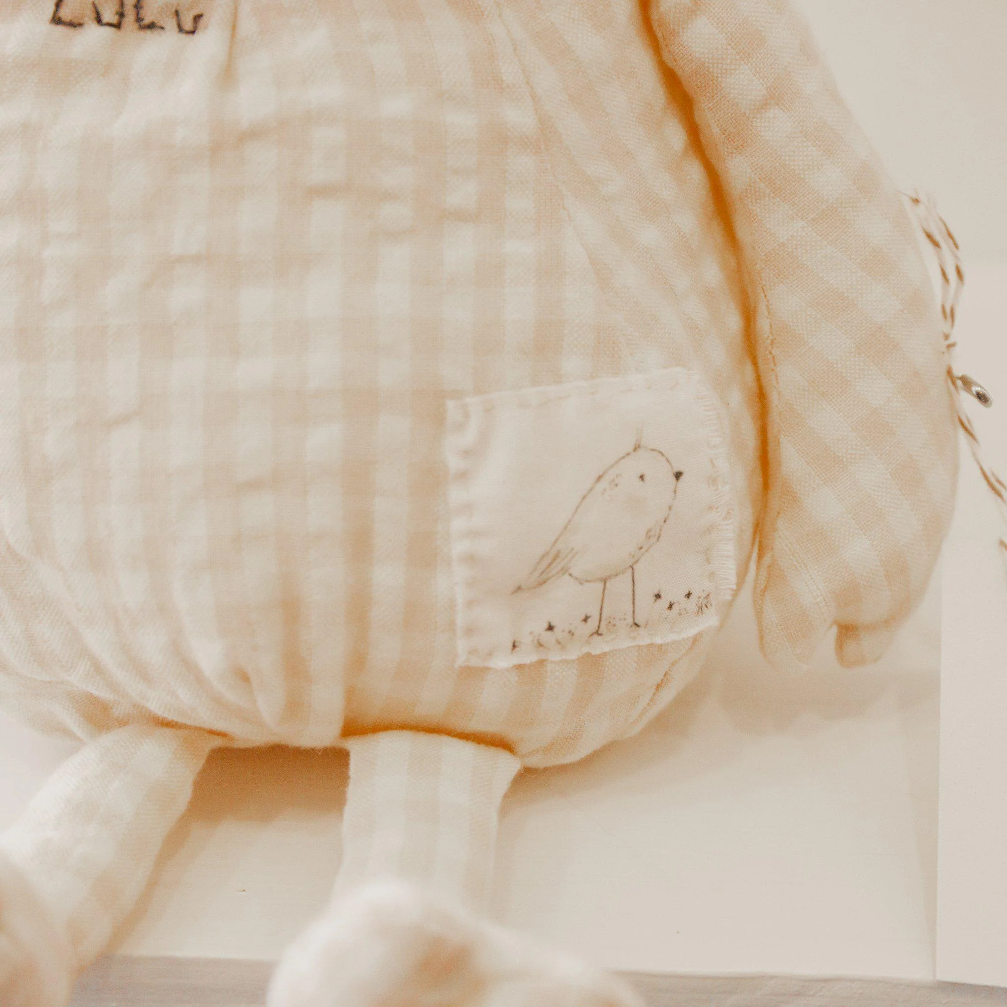 RETIRED - Hutch Studio - Lulu Gingham - One of a Kind Pig - Image 4
