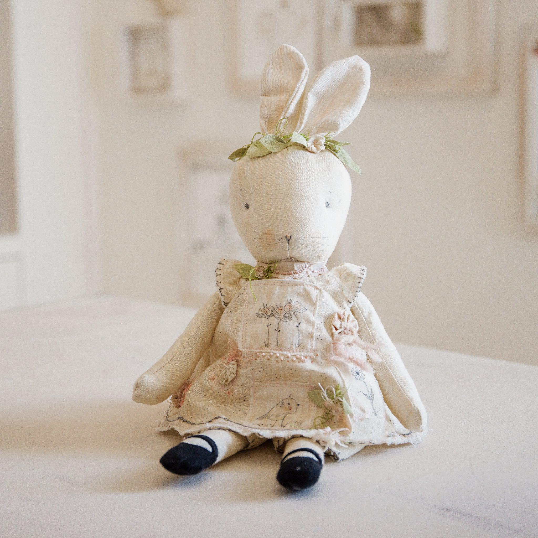 RETIRED- Hutch Studio Original - Dandy Candytuft - Hand-Crafted Cotton Bunny