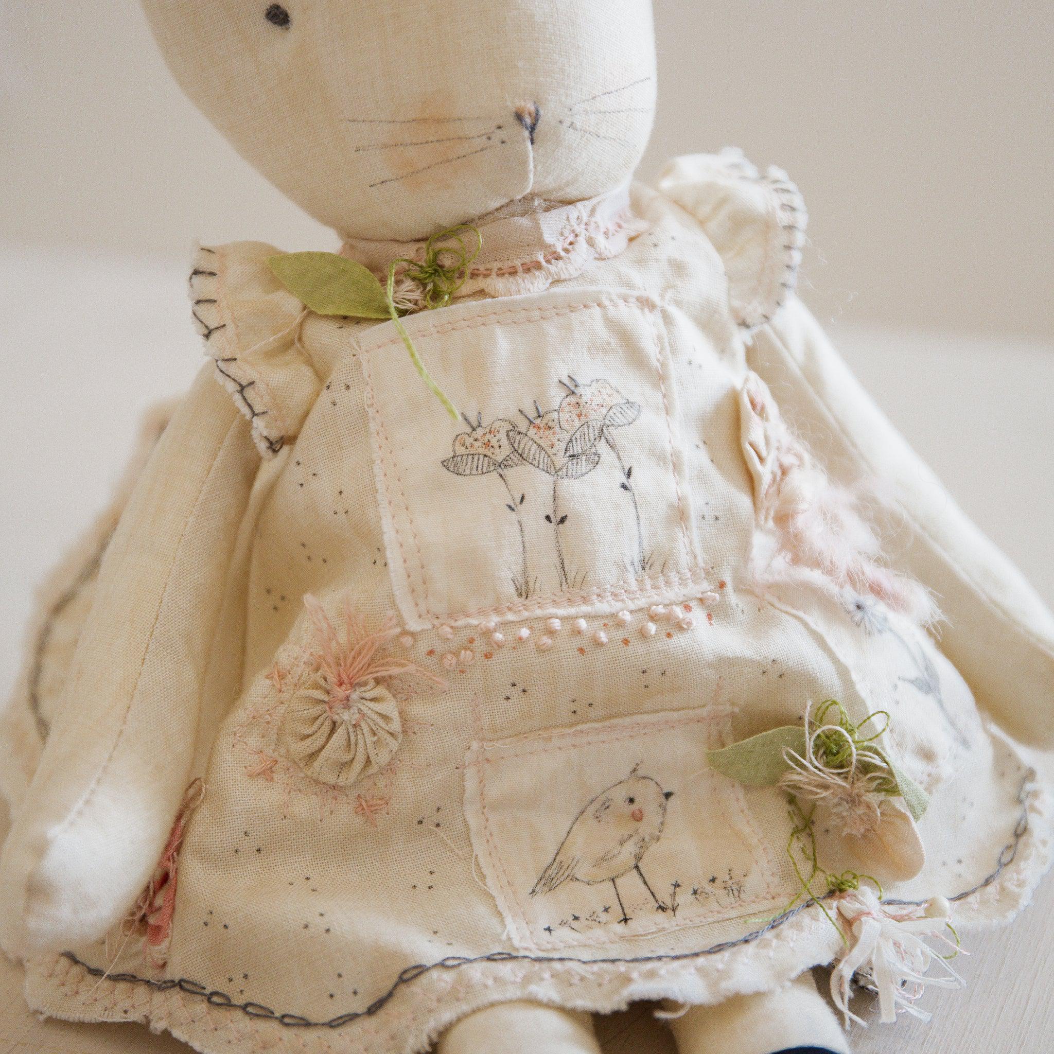 RETIRED- Hutch Studio Original - Dandy Candytuft - Hand-Crafted Cotton Bunny - Image 4