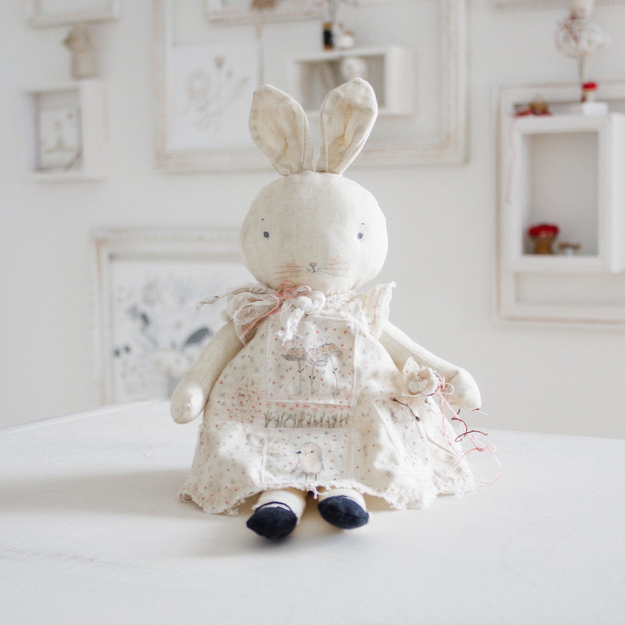 RETIRED - Hutch Studio Original - May Nosegay - Hand-Crafted Cotton Bunny