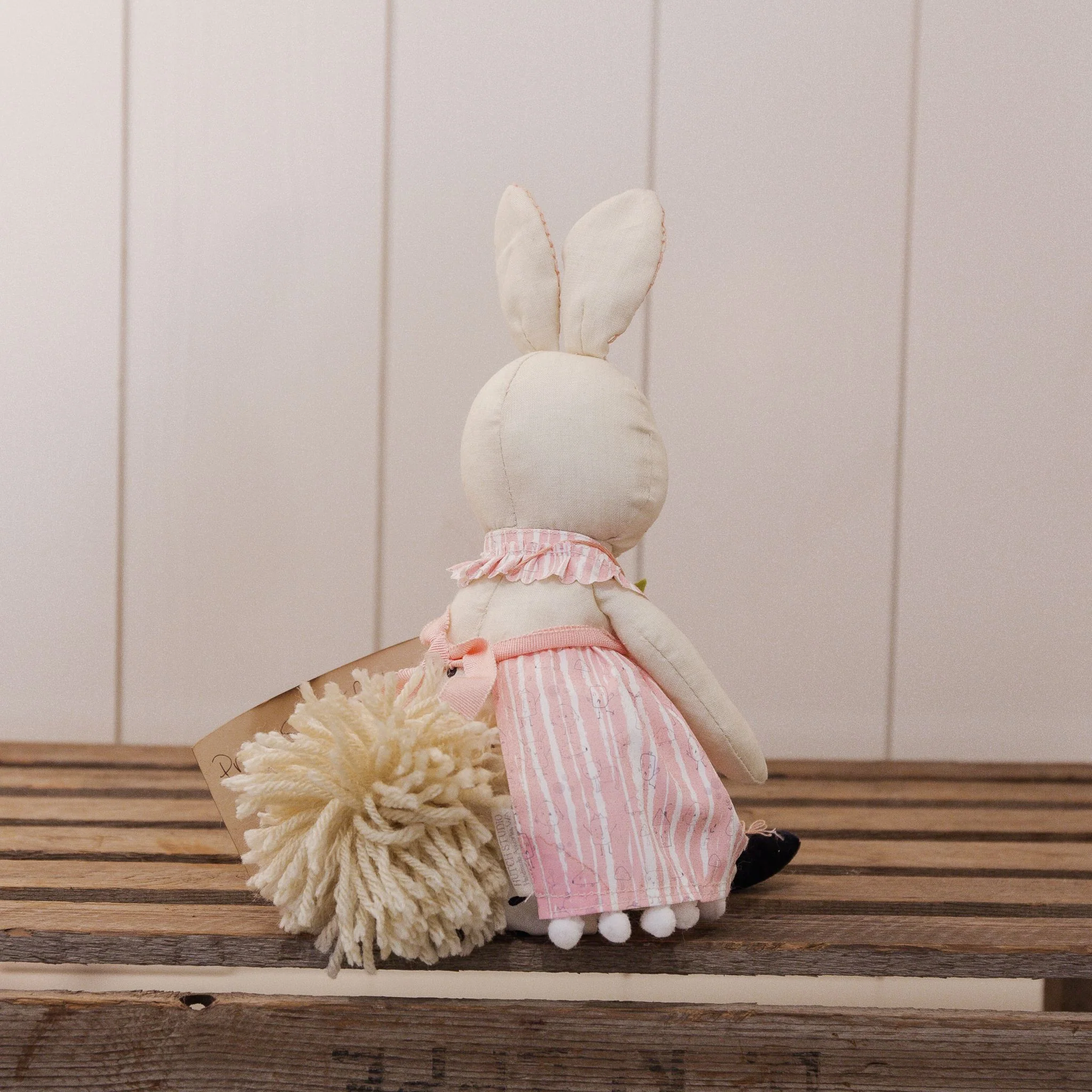 RETIRED - Hutch Studio - Pretty Sweet Polly - Hand-Crafted Cream Bunny - Image 9