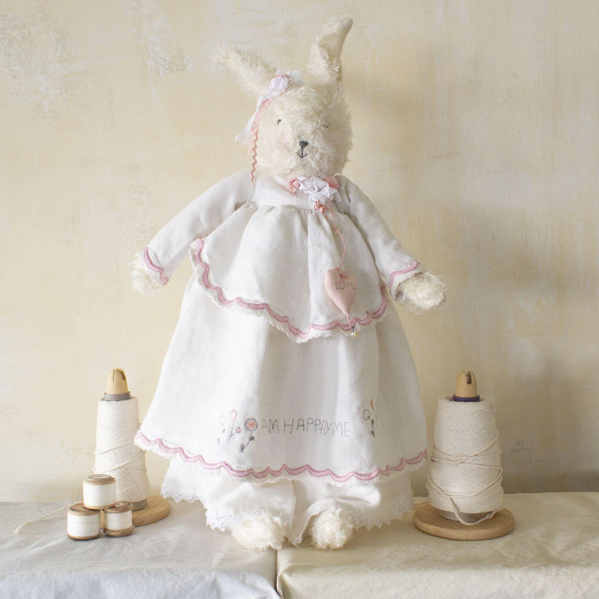 RETIRED - Hutch Studio - Roberta RicRac - One Of A Kind Bunny