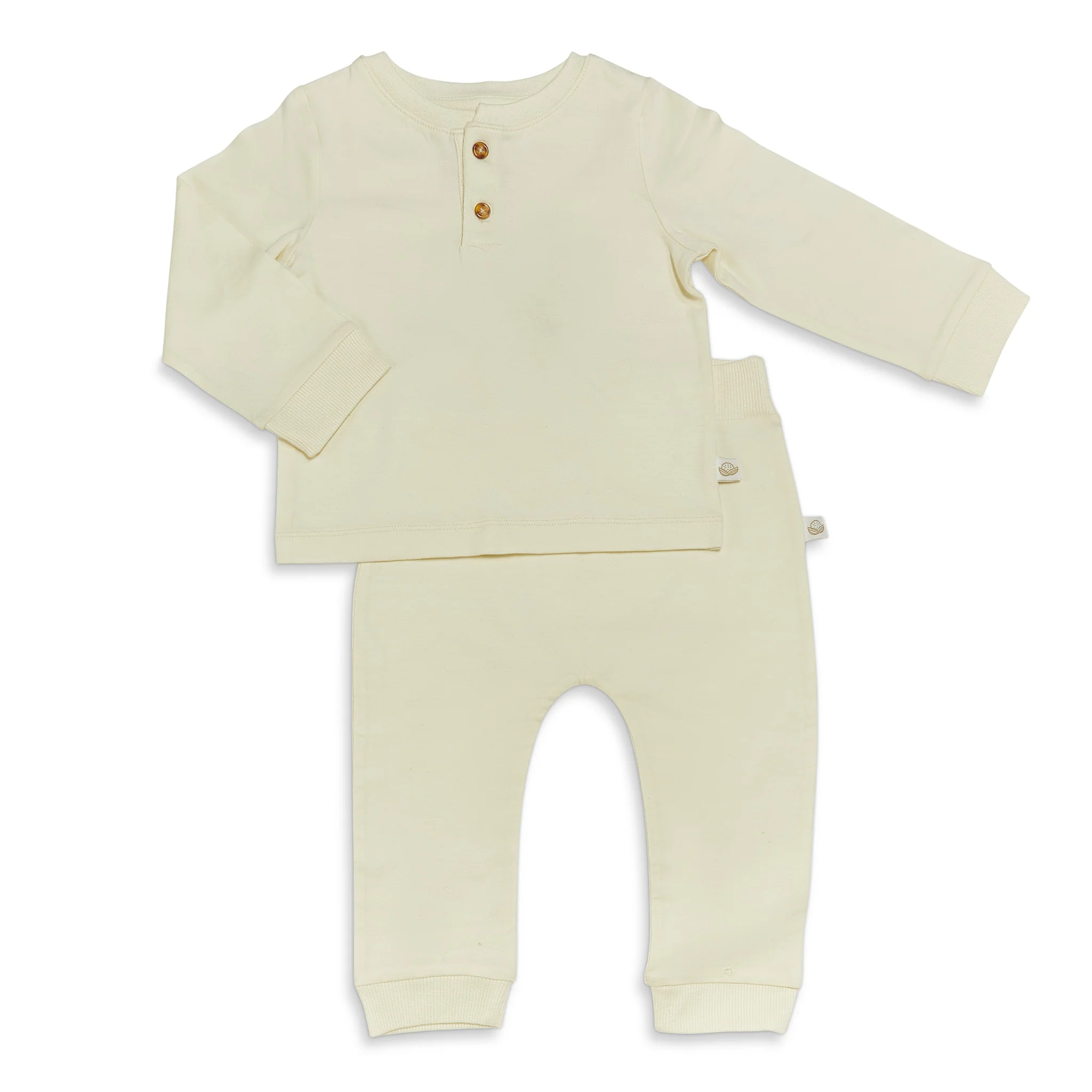 RETIRED - Organic Long Sleeve Bunny Pant Set - Sugar Cookie