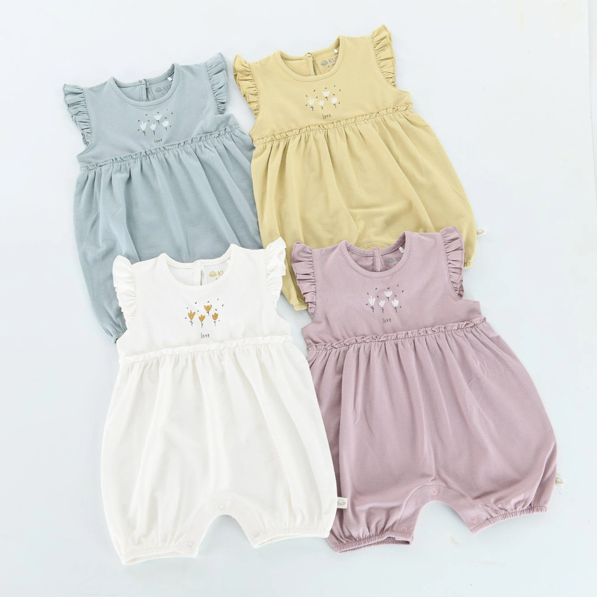 RETIRED - Kudaa Organic Frilly Romper - Bay Blue- - Image 2