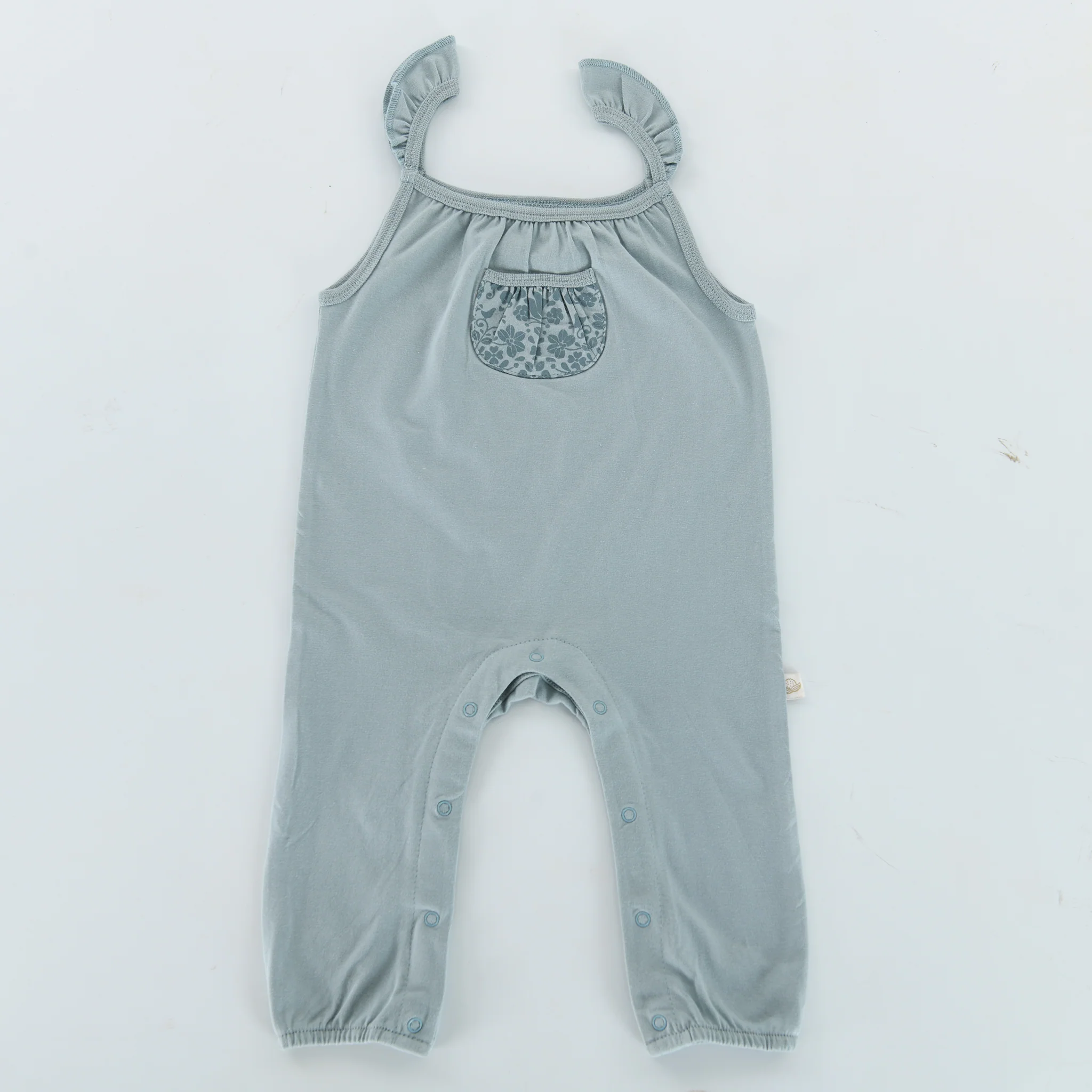 RETIRED - Organic Pocket Tank Jumpsuit - Bay Blue
