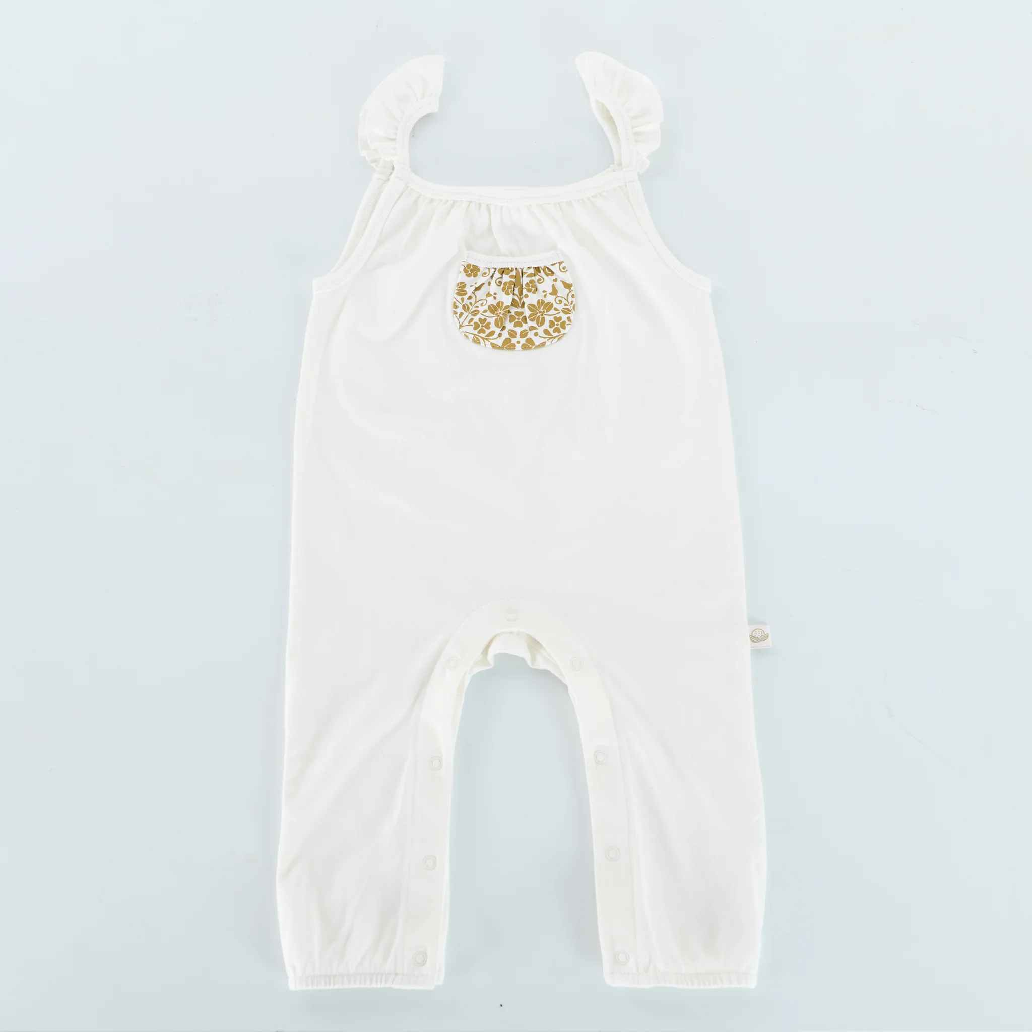 RETIRED - Organic Pocket Tank Jumpsuit - Bunny White