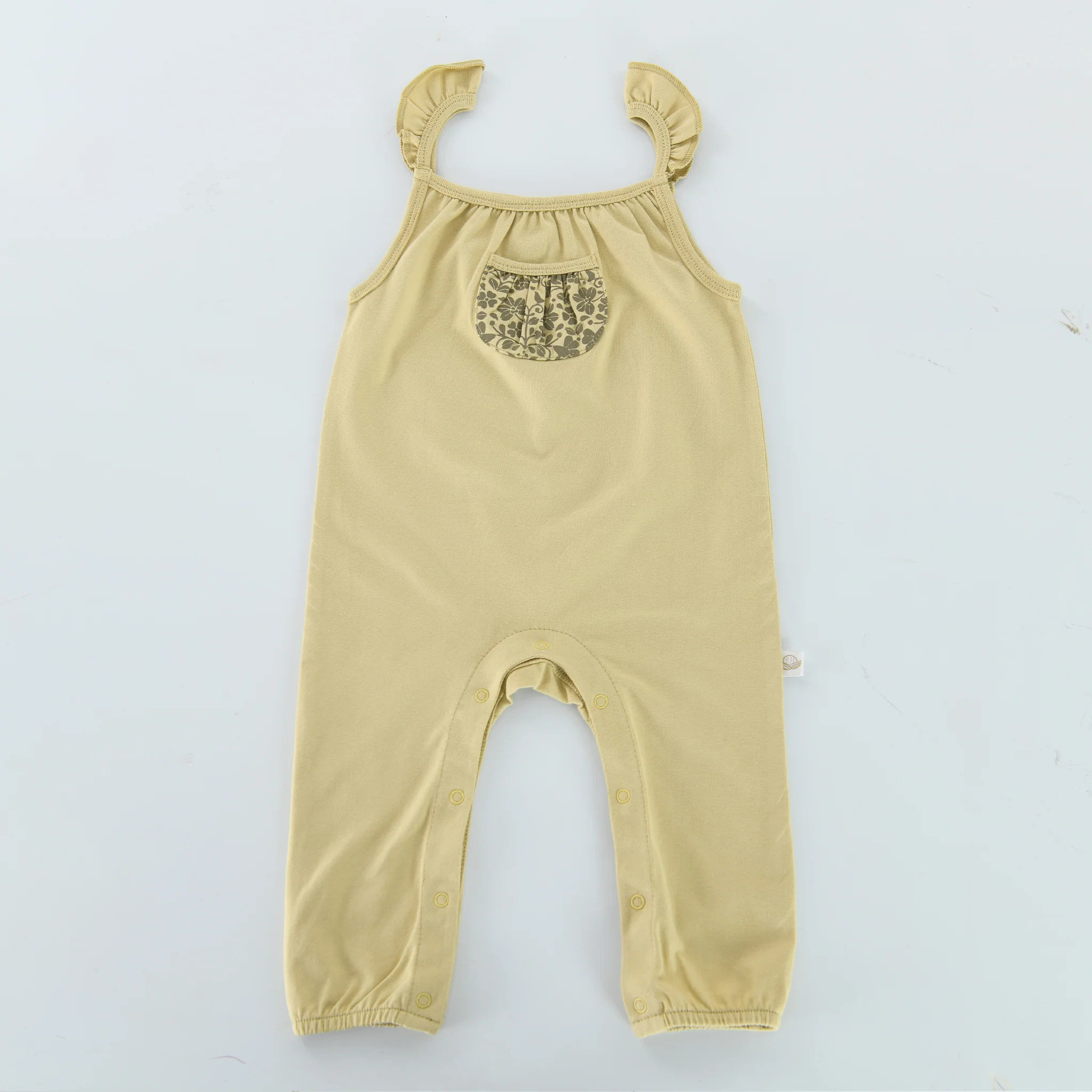 RETIRED - Organic Pocket Tank Jumpsuit - Green Tea