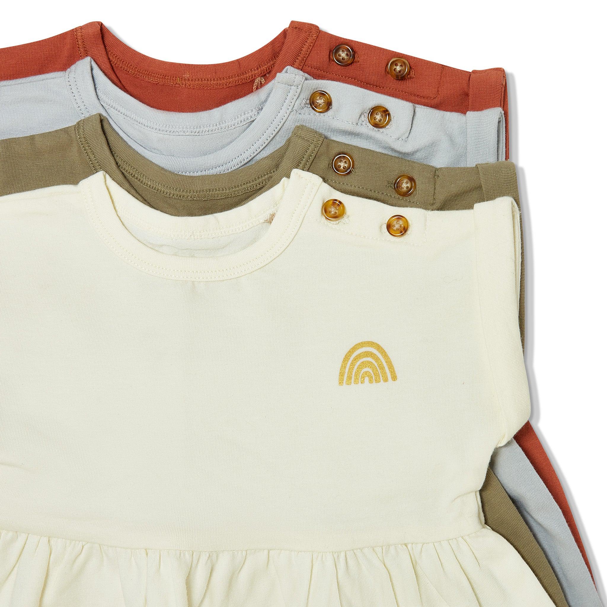RETIRED - Organic Short Sleeve Twirl Dress - Pearl Blue - Image 3
