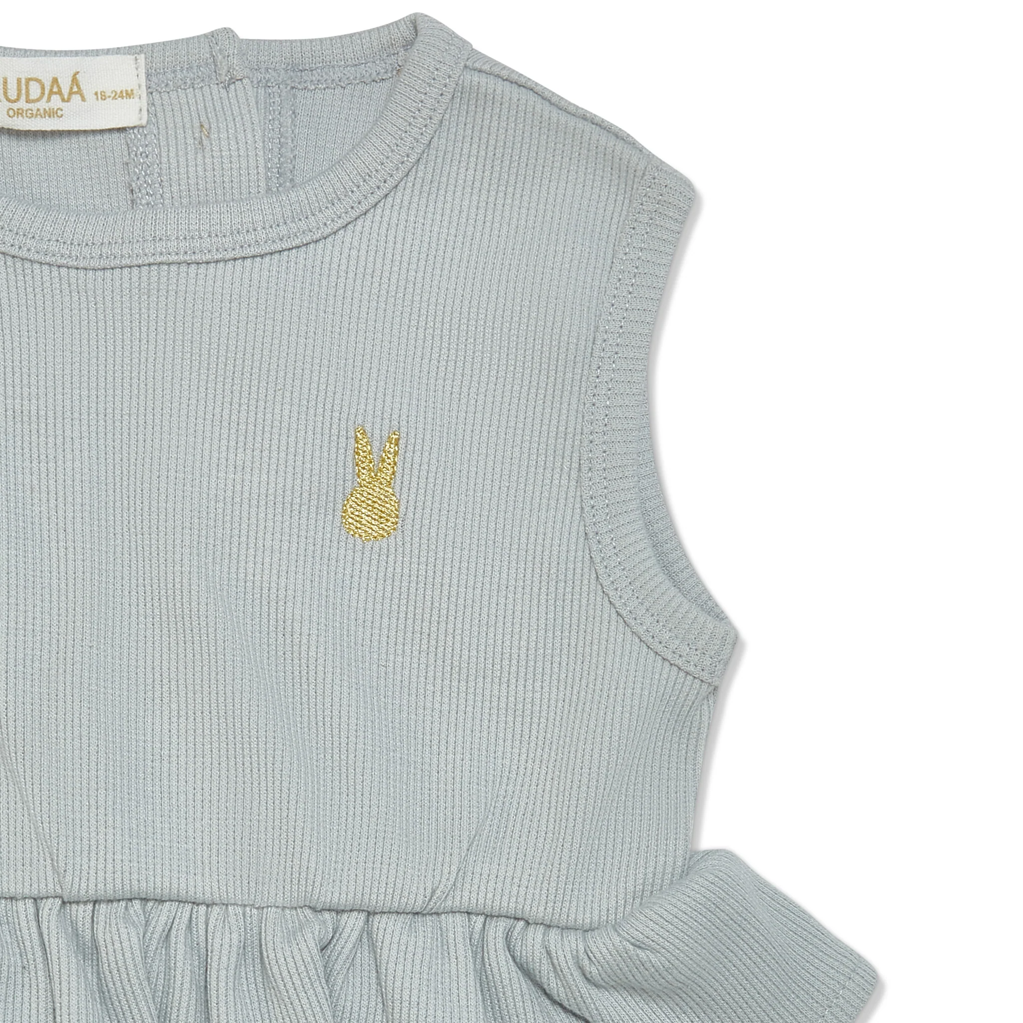 RETIRED - Organic Tank Ruffle Waist Bunsuit - Pearl Blue - Image 6