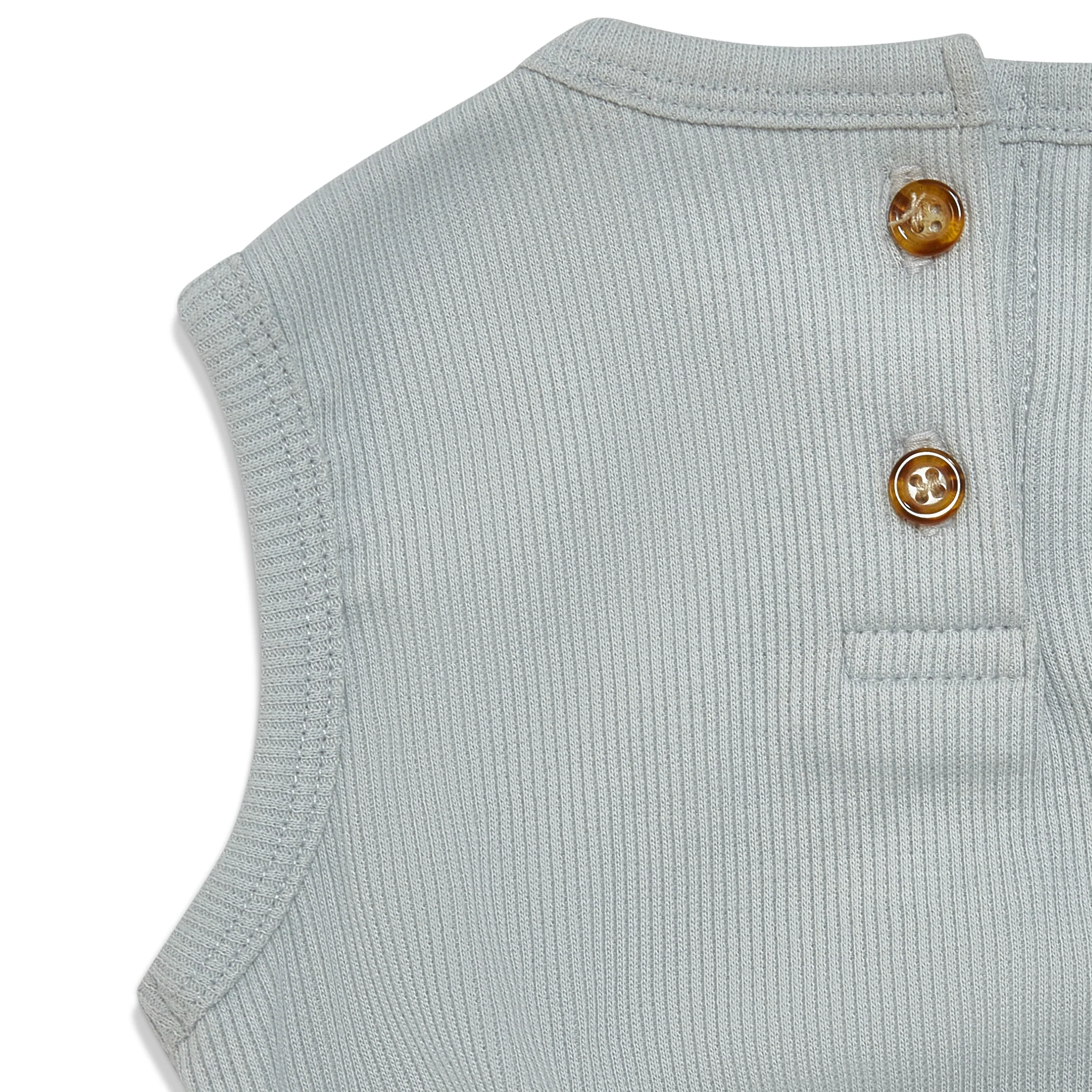 RETIRED - Organic Tank Ruffle Waist Bunsuit - Pearl Blue - Image 7