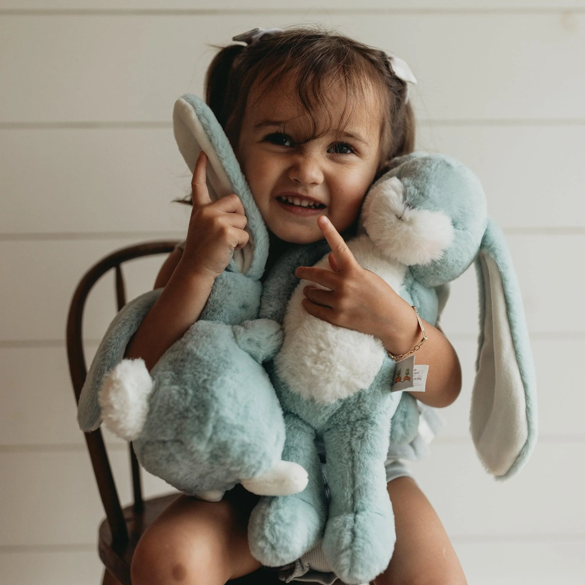 RETIRED - Little 12" Floppy Nibble Bunny - Stormy Blue - Image 2