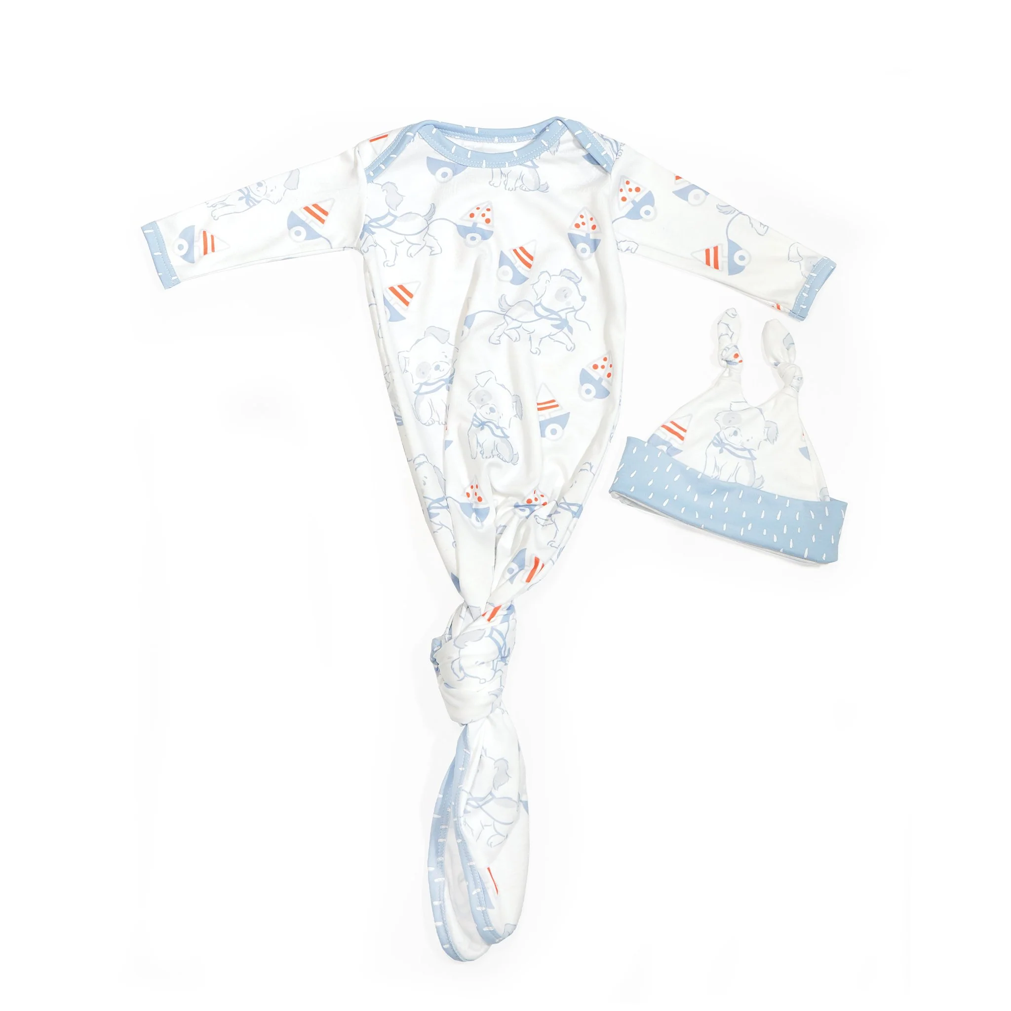 RETIRED - Newborn Ahoy Knotty Gown and Hat Set