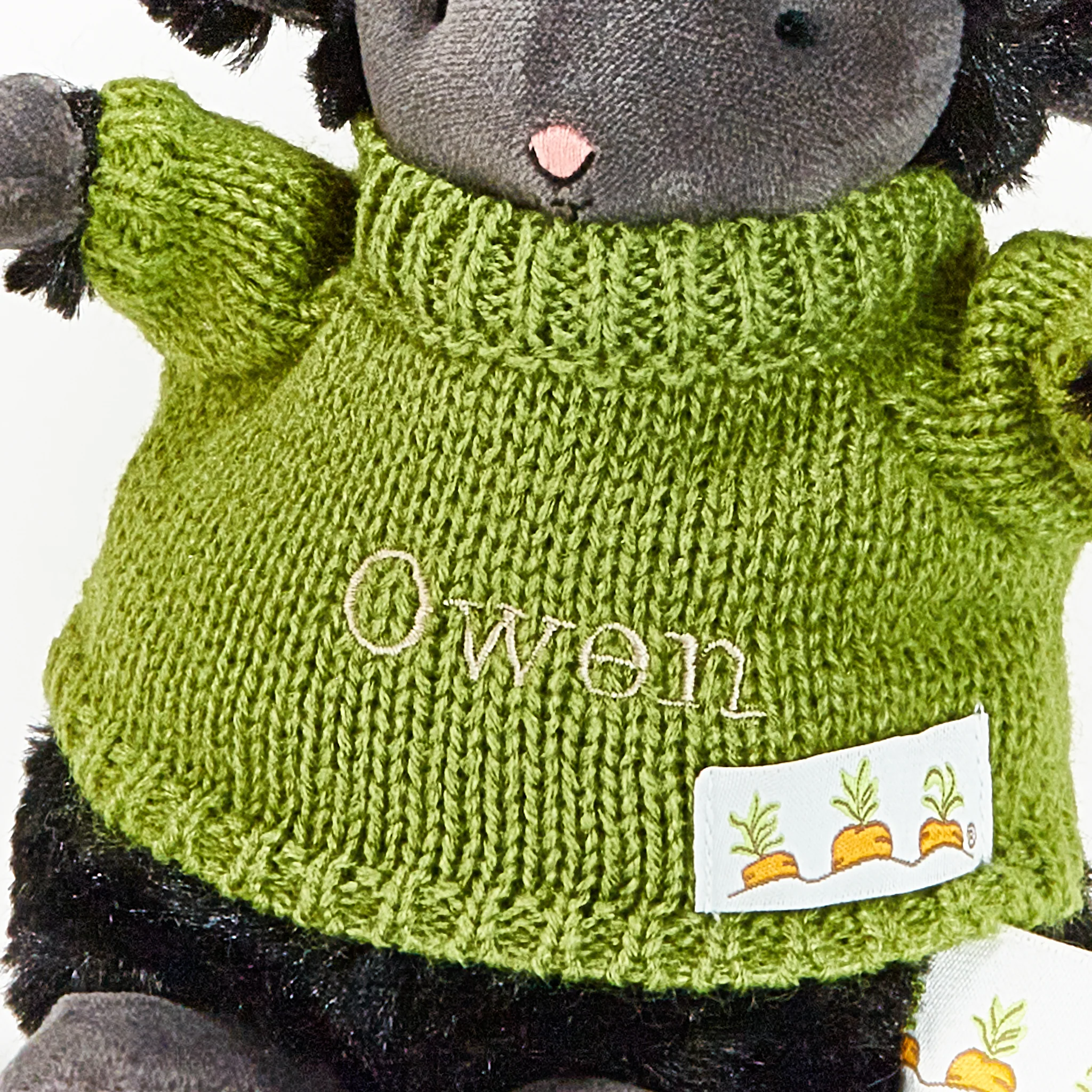 Wee Kiddo the Lamb with Green Sweater- Black - Image 2